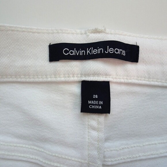 CALVIN KLEIN Women's Jeans High Rise Skinny Denim White Stretch Fitted NWT 26 - Picture 8 of 14